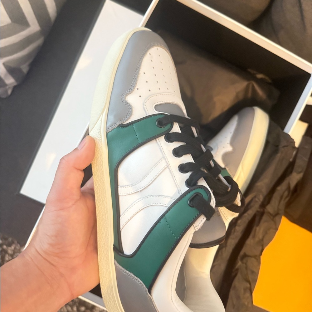 Celine Men's Green and Grey Sneakers